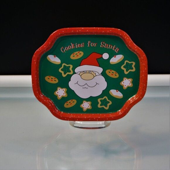 Cookies for Santa Tin Tray Vintage Christmas Holiday - Picture 1 of 5